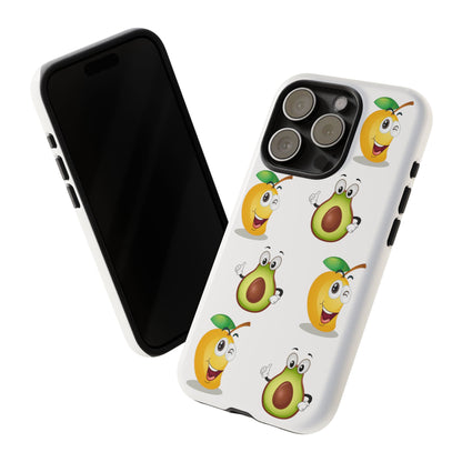 Funny Fruit Phone Case - Tough Cases with Avocado and Mango Design