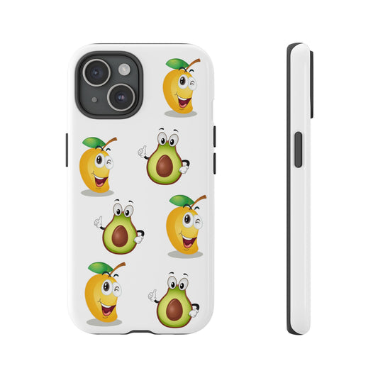 Funny Fruit Phone Case - Tough Cases with Avocado and Mango Design