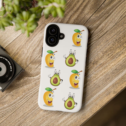 Funny Fruit Phone Case - Tough Cases with Avocado and Mango Design